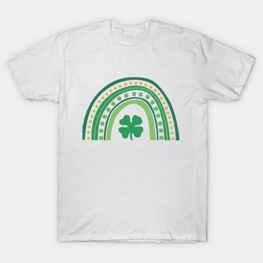 St Patricks Day Rainbow And Clover Tshirt